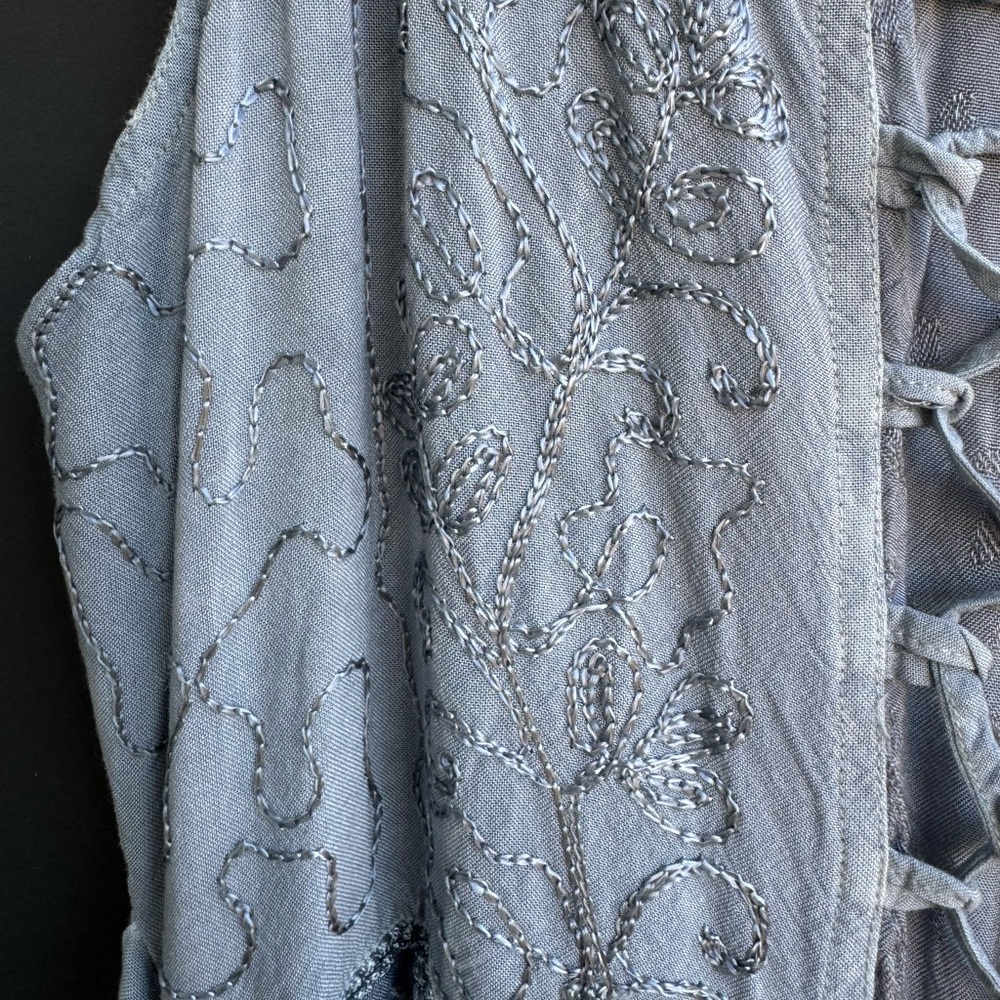 Scully Ash Gray Lace-Up Maxi Dress - Picture 3 of 7